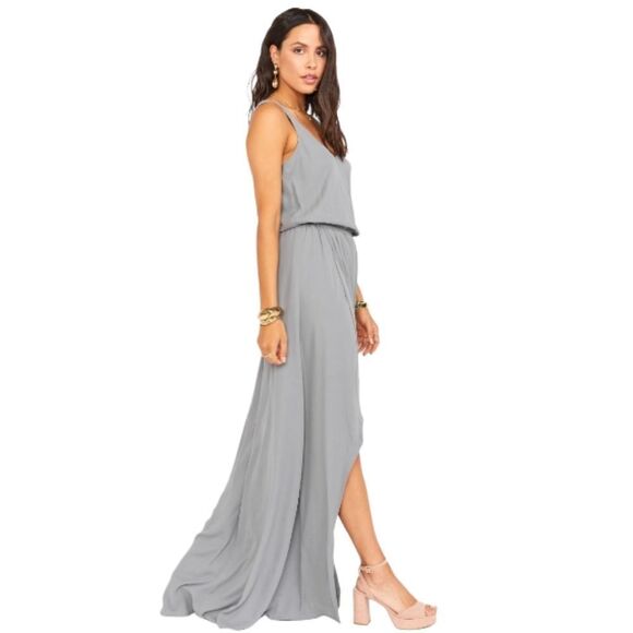 Show Me Your Mumu Gray Kendall Maxi Dress‎ Size Large New With Tags - Picture 2 of 7